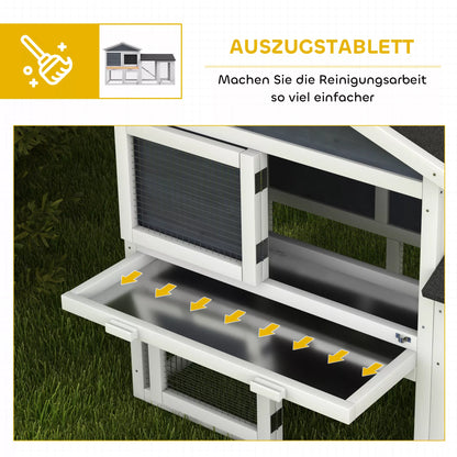 Mažų gyvūnėlių voljeras su laisva erdve, eglės mediena, 147 x 54 x 84 cm, pilkas