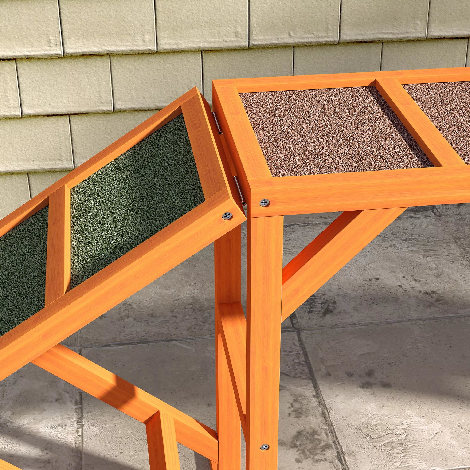 Suņu rampa veiklībai, treniņu trase, neslīdoša, laikapstākļiem izturīga, koka, 335 x 55 x 60 cm, oranža