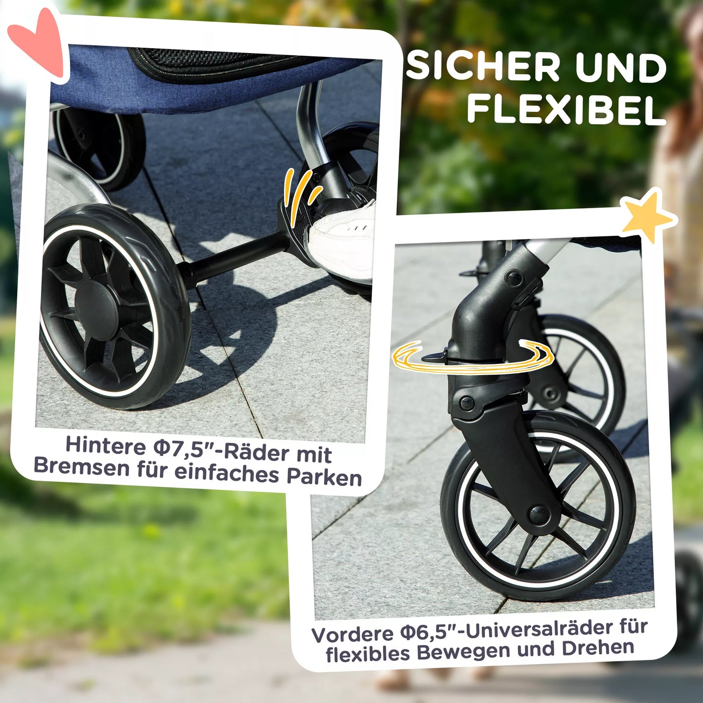 Šunų vežimėlis, lengvas ir sulankstomas transportavimo vežimėlis mažiesiems šunims, skalbiama pagalvėlė, tinklinis langas, tamsiai mėlynas