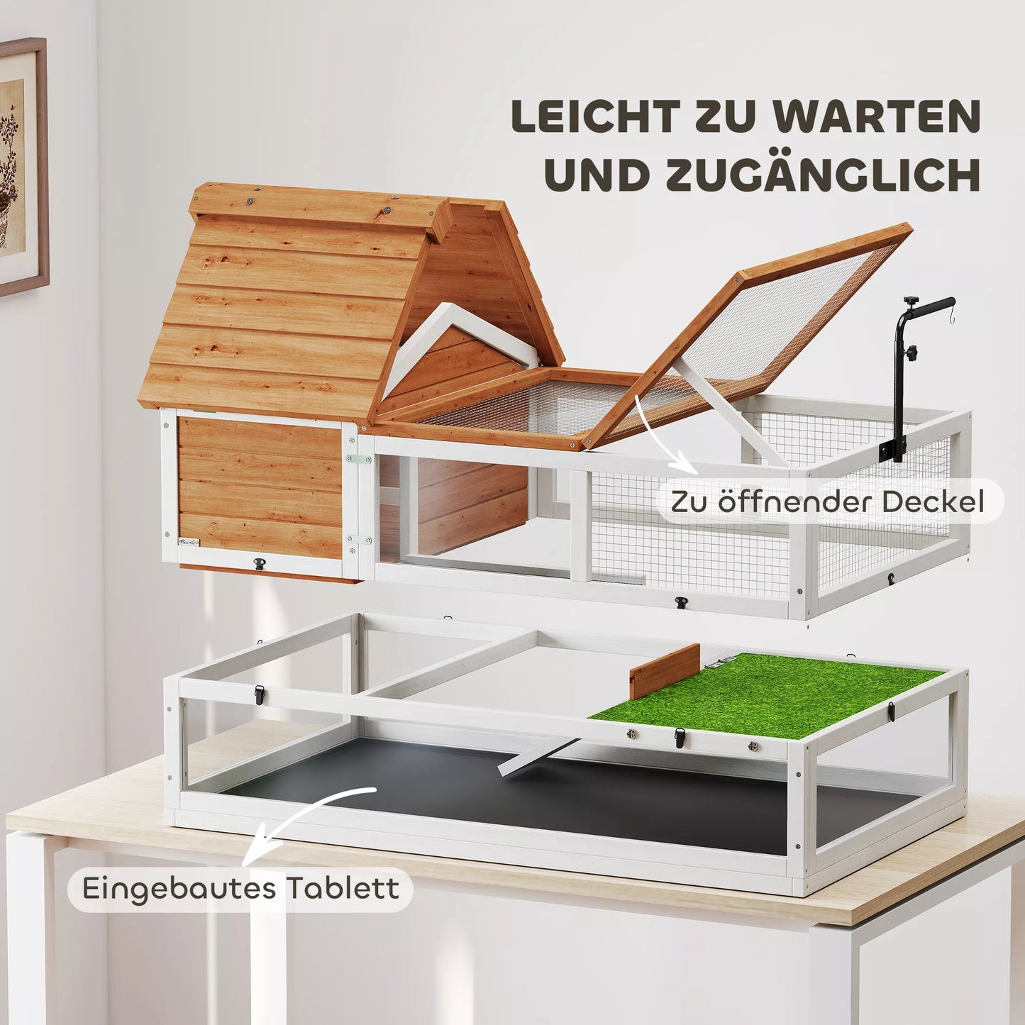 Vėžlių namelis, 2 aukštų aptvaras, lempų laikiklis, mažų gyvūnų narvelis, oranžinis