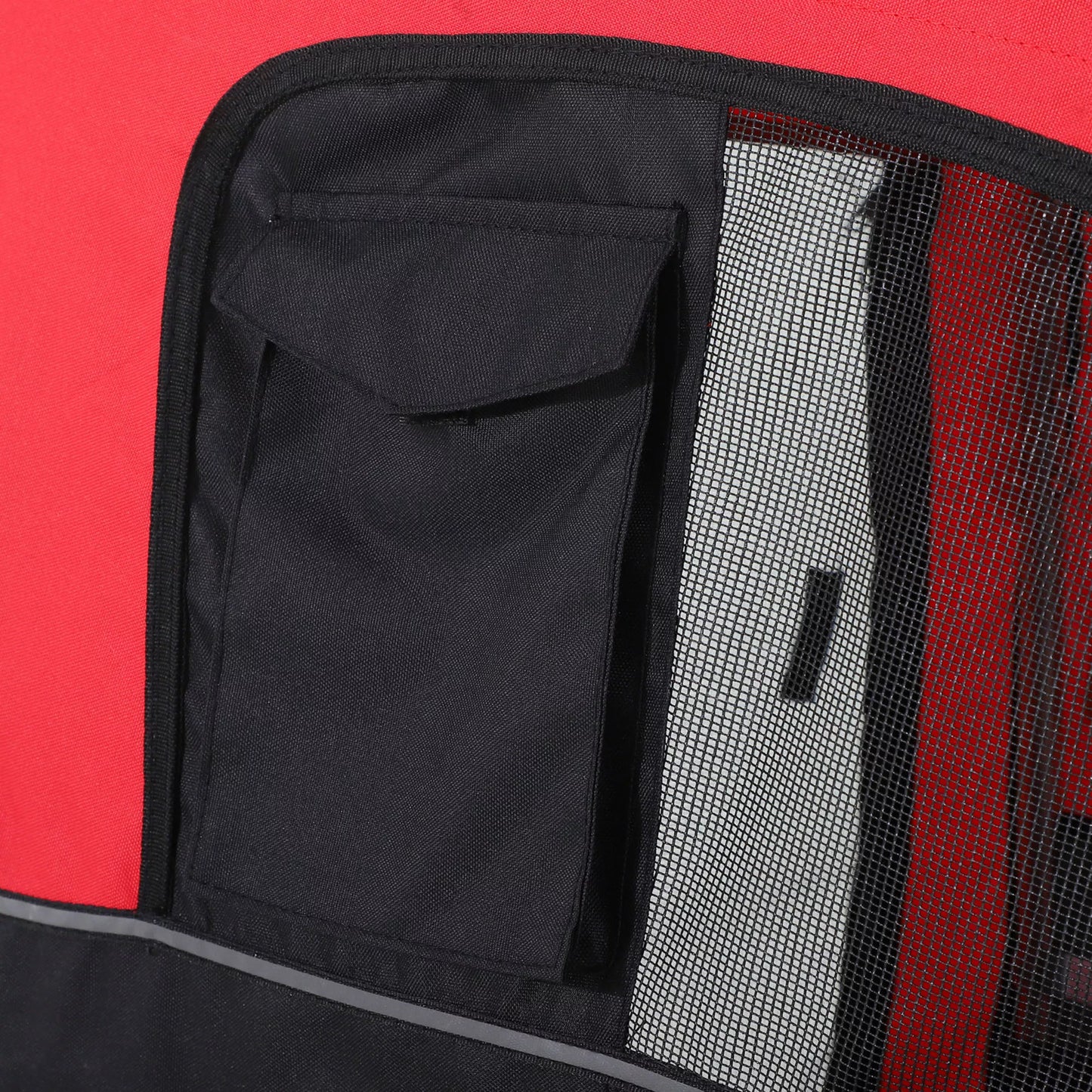 Šunų priekaba su bėgimo funkcija, universali jungtis, plieninė, raudona+juoda