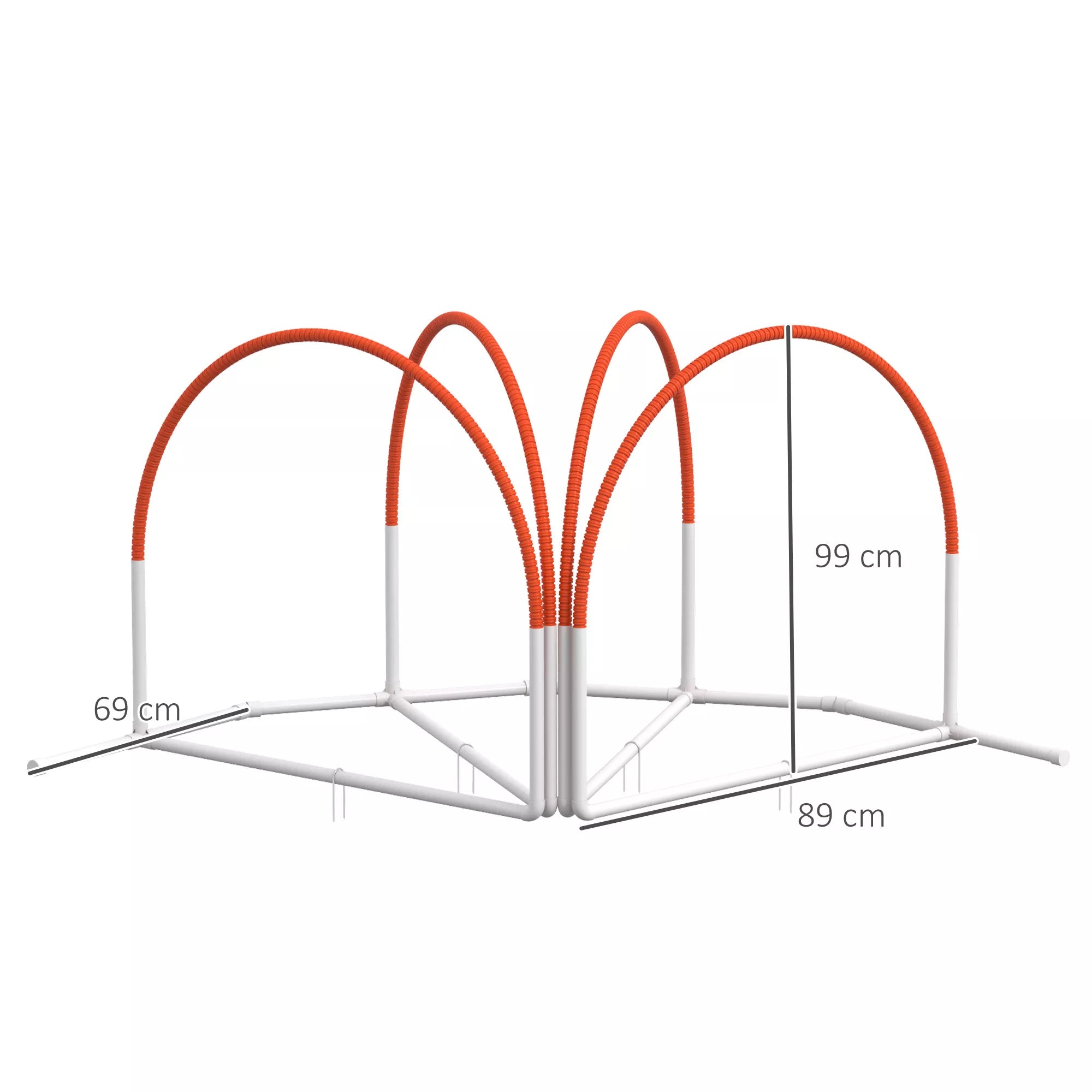 Agilitātes komplekts suņiem, 4 daļas, ar pārnēsāšanas somu, plastmasa, 89x69x99 cm, balts+oranžs