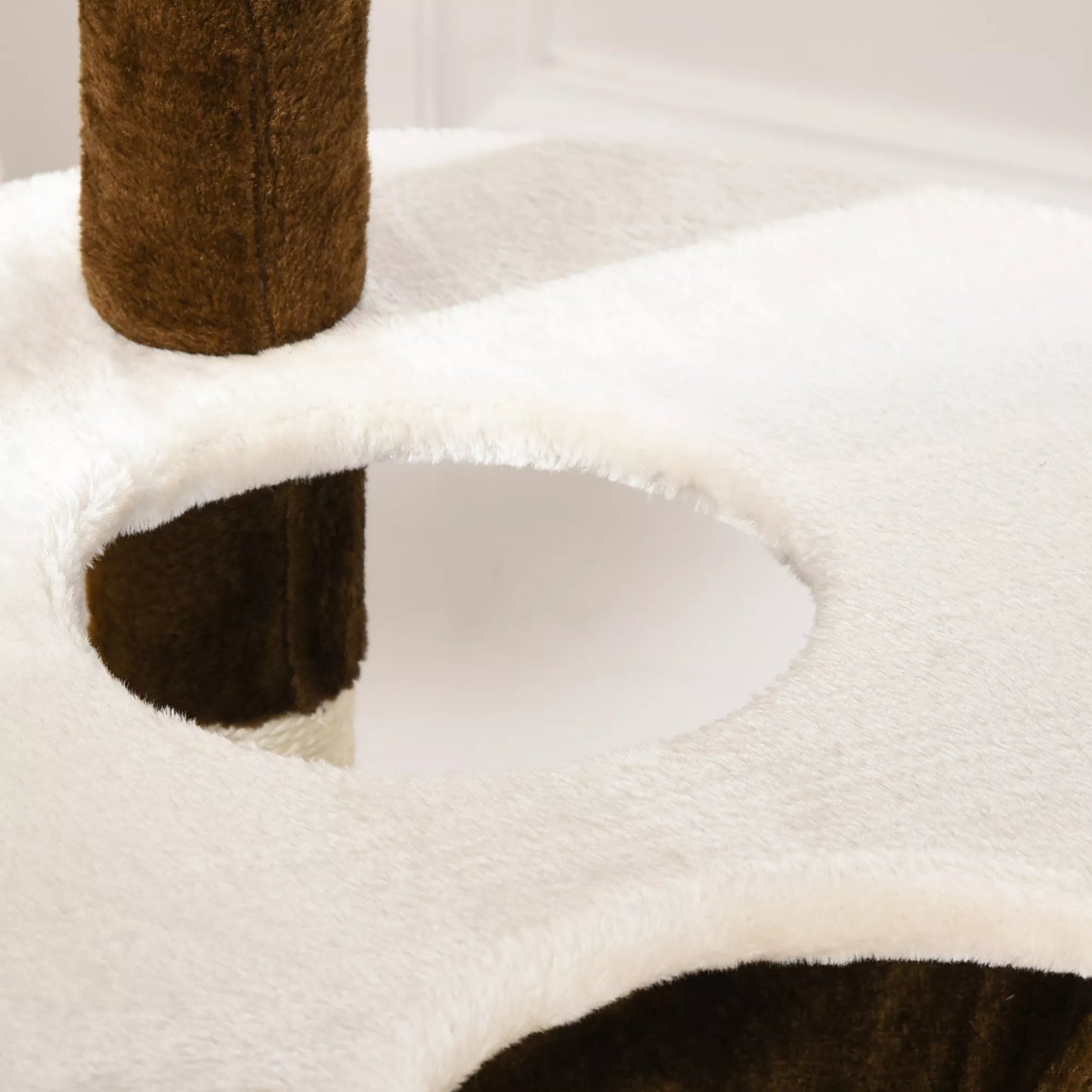 PawHut Daugiafunkcis Kačių Medis su Urveliu ir Hamaku, XXL Kačių Draskyklė, Laipiojimo Medis Katėms, Daugiapakopis Aktyvumo Centras, Plušas, Rudas 65 x 50 x 153 cm