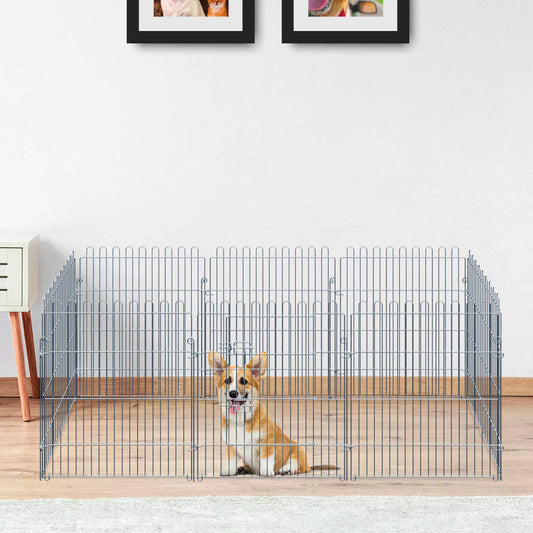 Laisvas aptvaras šuniukams, voljeras šuniukams, tvorelė šuniukams, 8 dalių, B63 x A76 cm