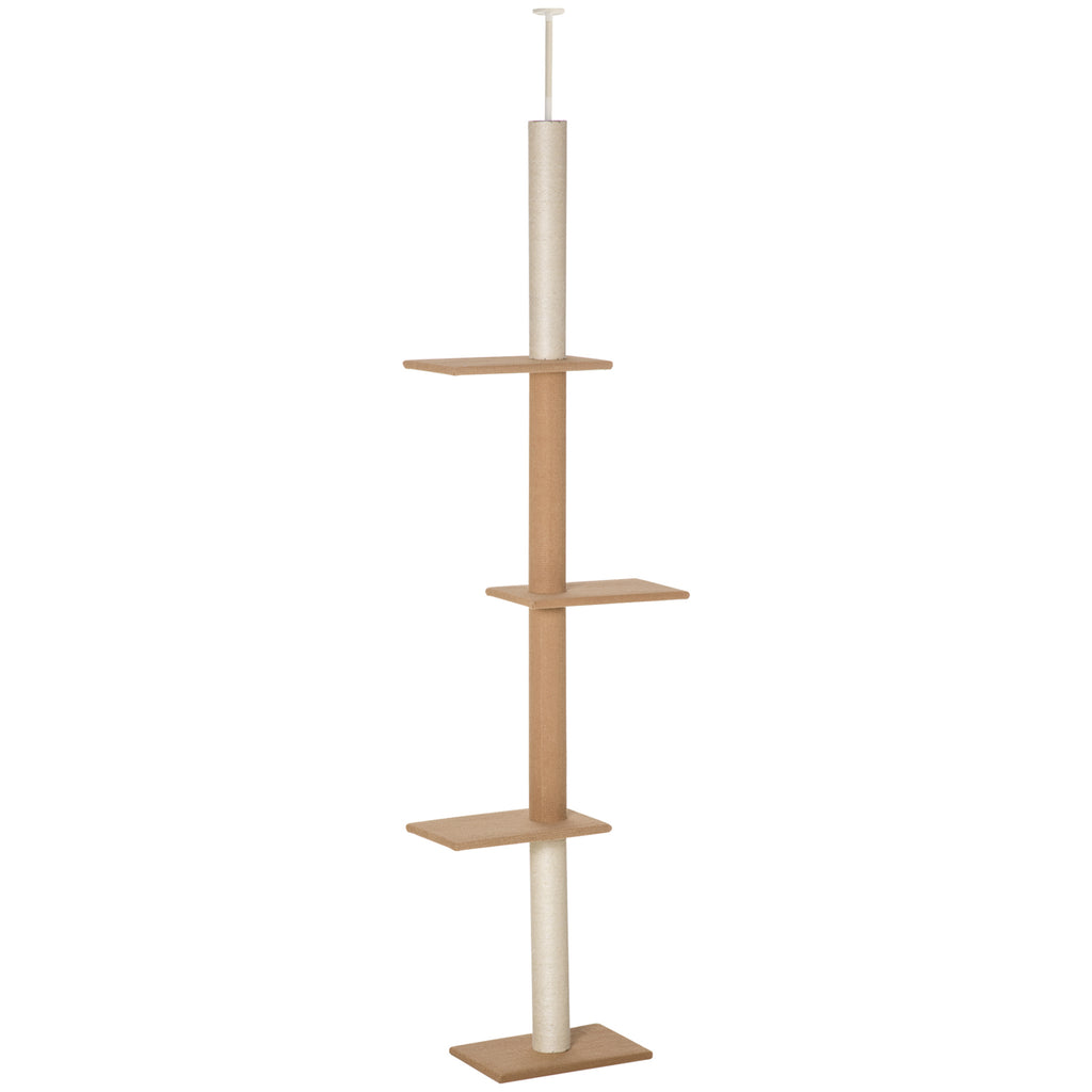 Draskyklė iki lubų 228–260 cm, reguliuojamo aukščio, su 4 platformomis, katėms iki 4 kg, chaki