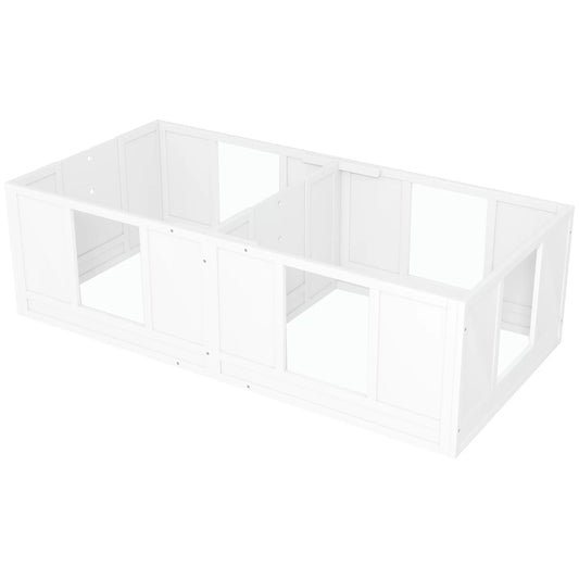 Kucēnu rotaļu laukums suņiem, ar caurspīdīgiem paneļiem, 2 nodalījumu dizains, maziem suņiem