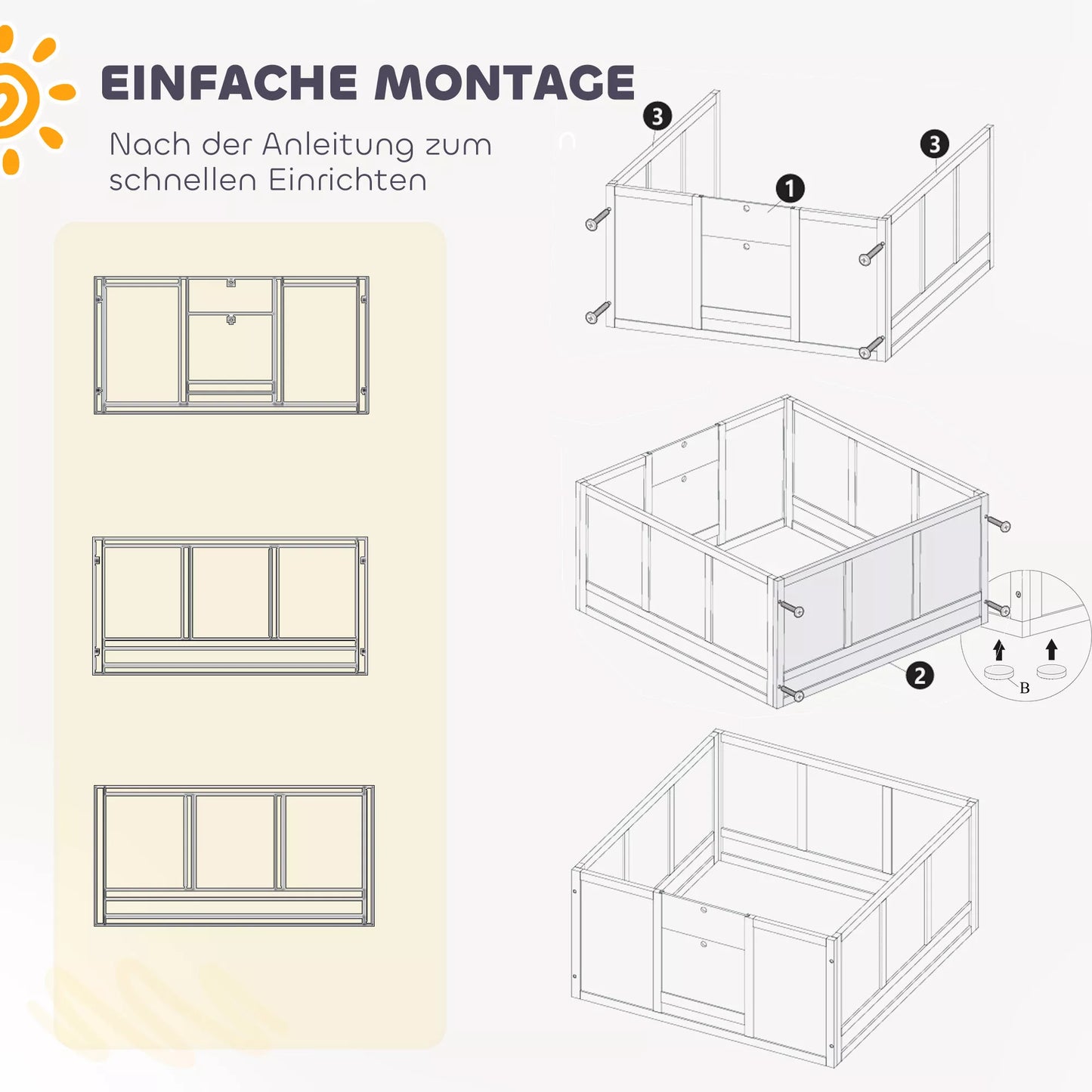 Kucēnu būris maziem un vidēja lieluma suņiem, kucēnu būris ar regulējamu ieeju, neslīdošiem kāju paliktņiem, balts