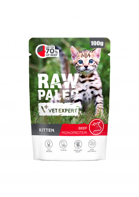 Raw Paleo kitten - Beef pouch 100g