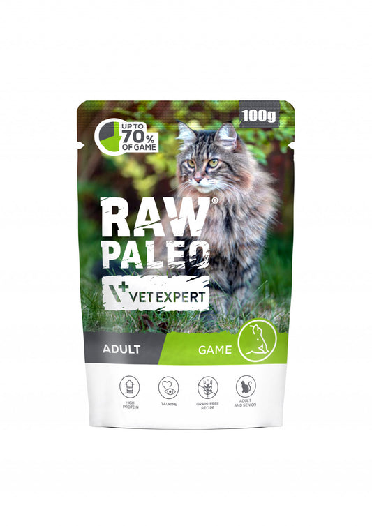 Raw Paleo adult cat - Game pouch 100g