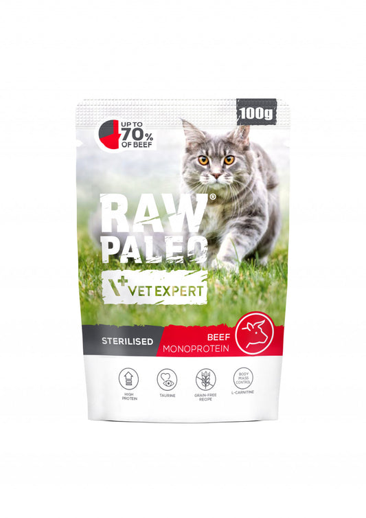 Raw Paleo sterilised Beef pouch 100g