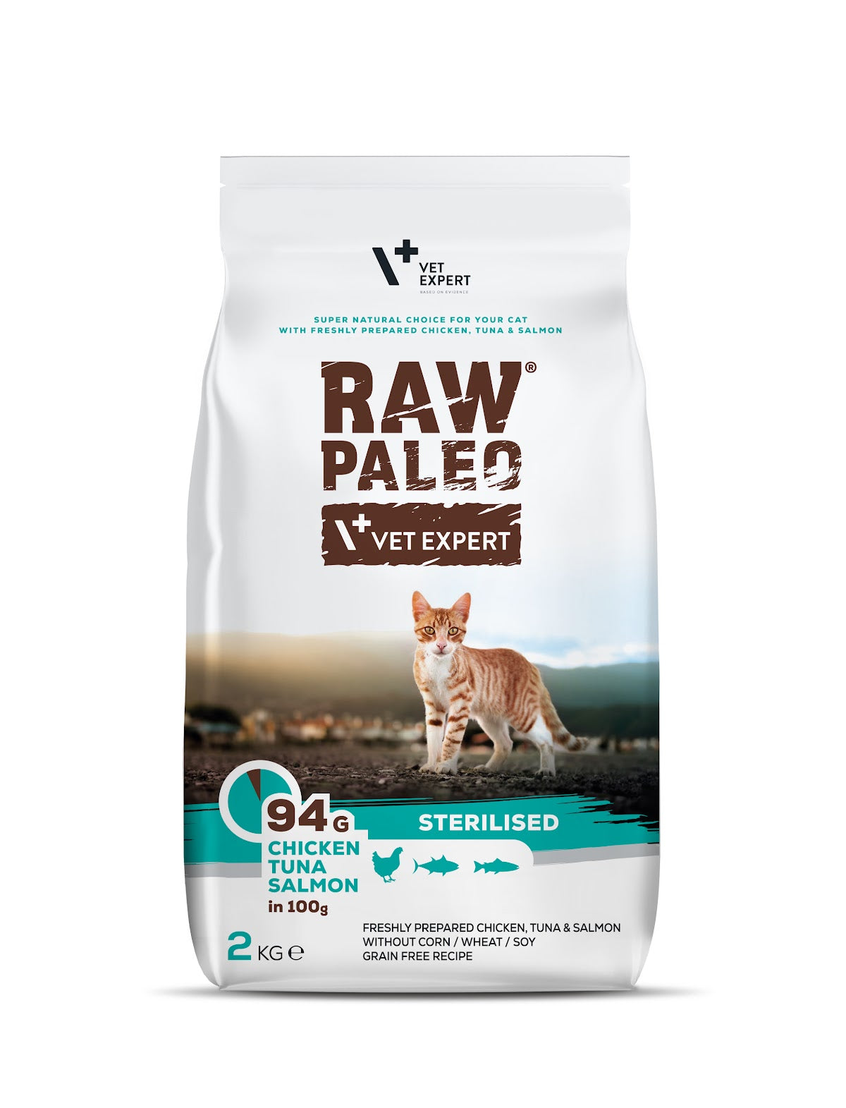 RAW PALEO Sterilised Cat Chicken&Tuna&Salmon 2kg