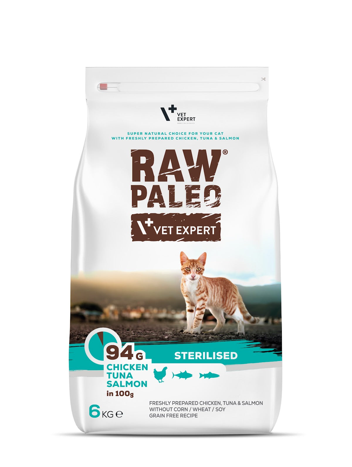 RAW PALEO Sterilised Cat Chicken&Tuna&Salmon 6kg