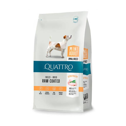 Quattro Mini Poultry Adult Sausas pašaras suaugusiems mažų veislių šunims su paukštiena