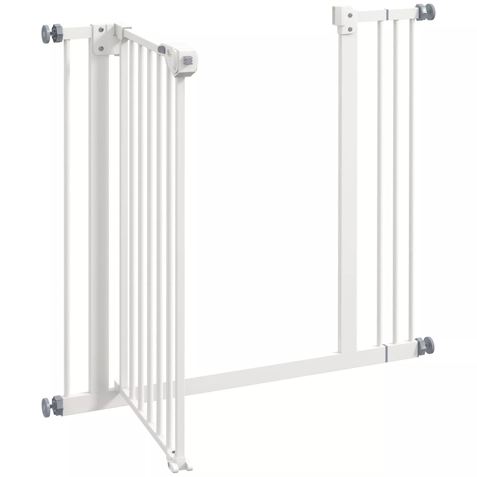 Apsauginiai varteliai šunims, užtvaras, varteliai augintiniams, metalas, plastikas, 74-87 cm, baltas