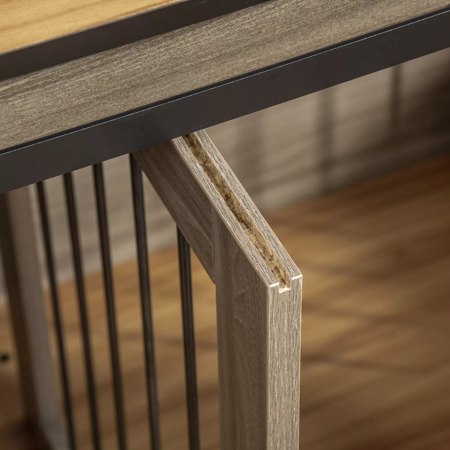 Šunų narvas su 2 durimis, šunų dėžė, transporto dėžė šunims, rustiško dizaino, užrakinamas, rudos spalvos