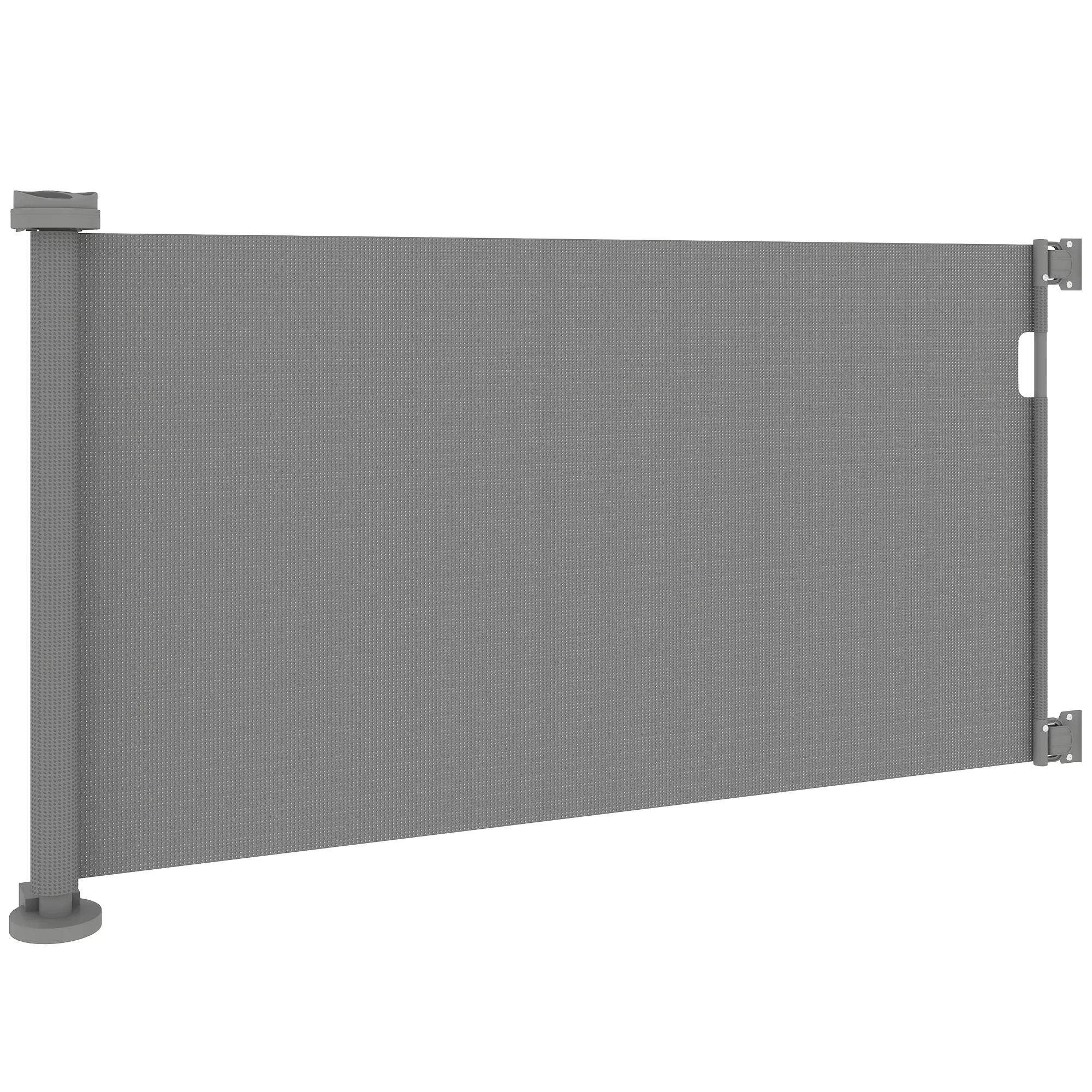 Ištraukiami apsauginiai varteliai laiptams ir durims, 0-136cm, 87cm aukščio, gyvūnams, 142 x 10 x 87 cm, pilki