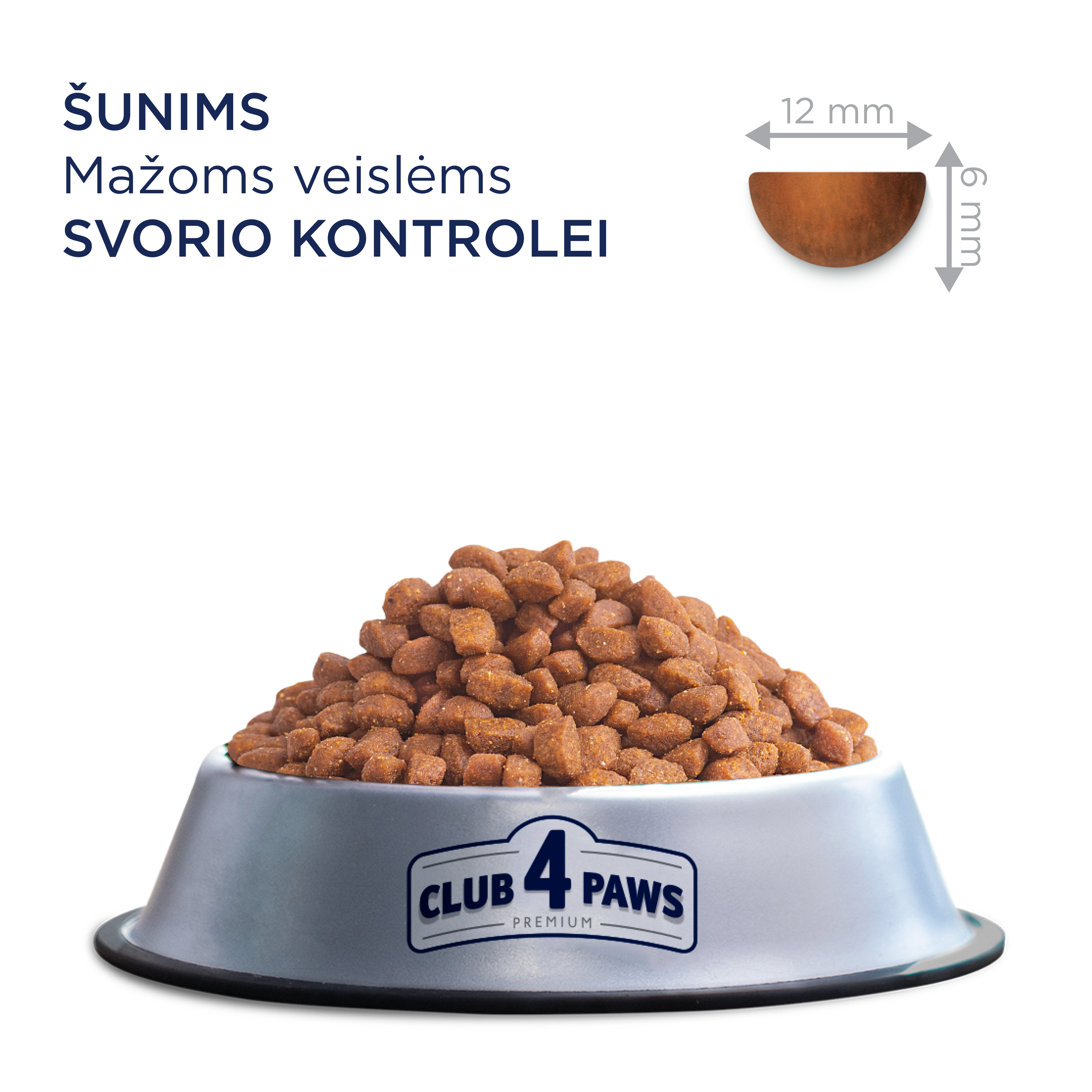 CLUB 4 PAWS Premium weight control. Pilnvērtīga sausā barība pieaugušiem mazu šķirņu, sterilizētiem un ar aptaukšanās risku. Ar augstu tītaru saturu.