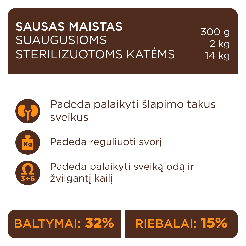 CLUB 4 PAWS Premium su vištiena visavertis pašaras suaugusioms sterilizuotoms katėms