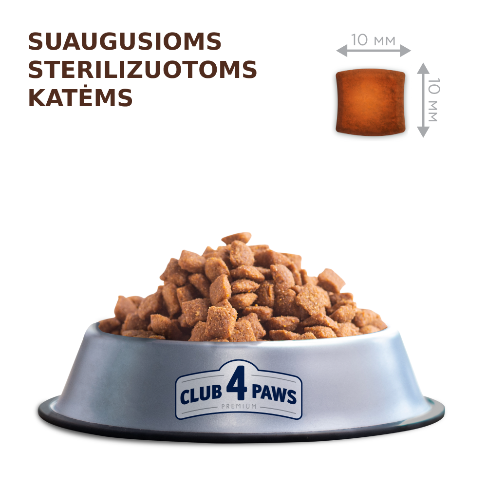 CLUB 4 PAWS Premium su vištiena visavertis pašaras suaugusioms sterilizuotoms katėms