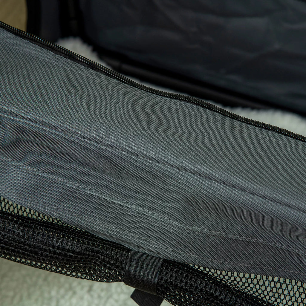 Transportavimo dėžė, sulankstoma, 3 įėjimai, vidinis pagalvėlė, skirta šunims ir katėms iki 4 kg/40 cm, pilka