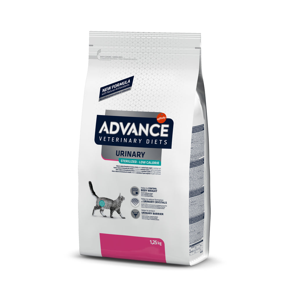 Advance Veterinary Diets Sterilized Urinary Low Cal Sausas maistas katėms sergančioms šlapimo takų ligomis 1,25 kg