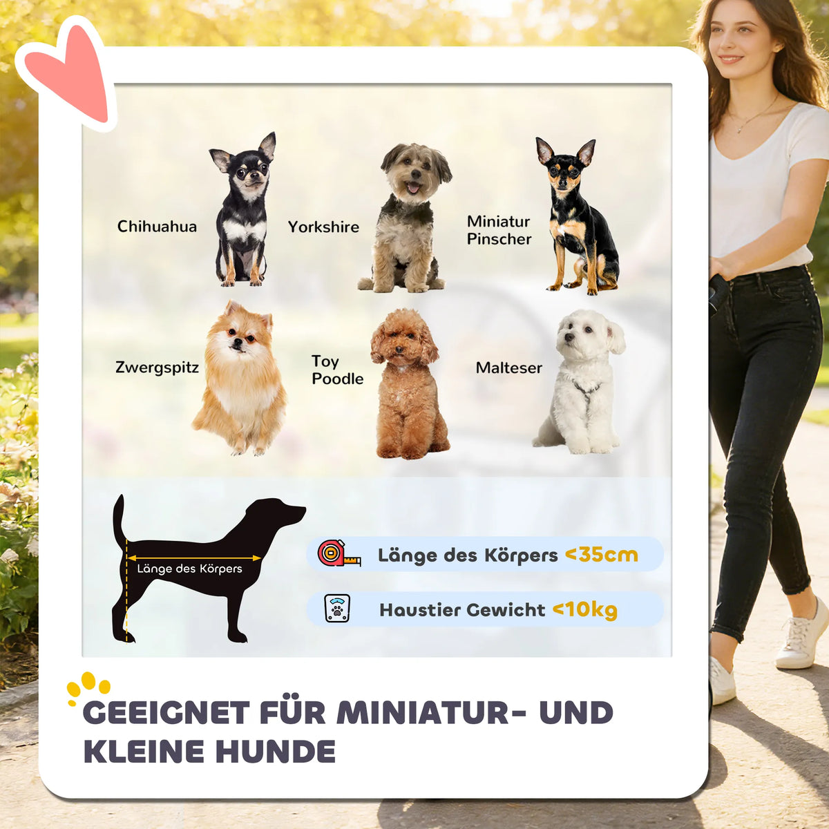 Sulankstomas šunų vežimėlis su daiktų krepšiu, mažiems šunims iki 10 kg, pilkas