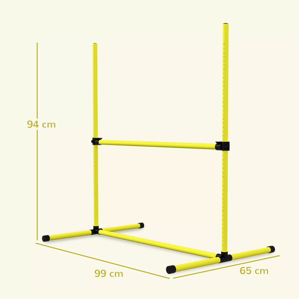 Šunų Agility rinkinys, kliūtys/slalomo kartys/žemės kartys, nešiojimo krepšys, tvirtas, geltonas