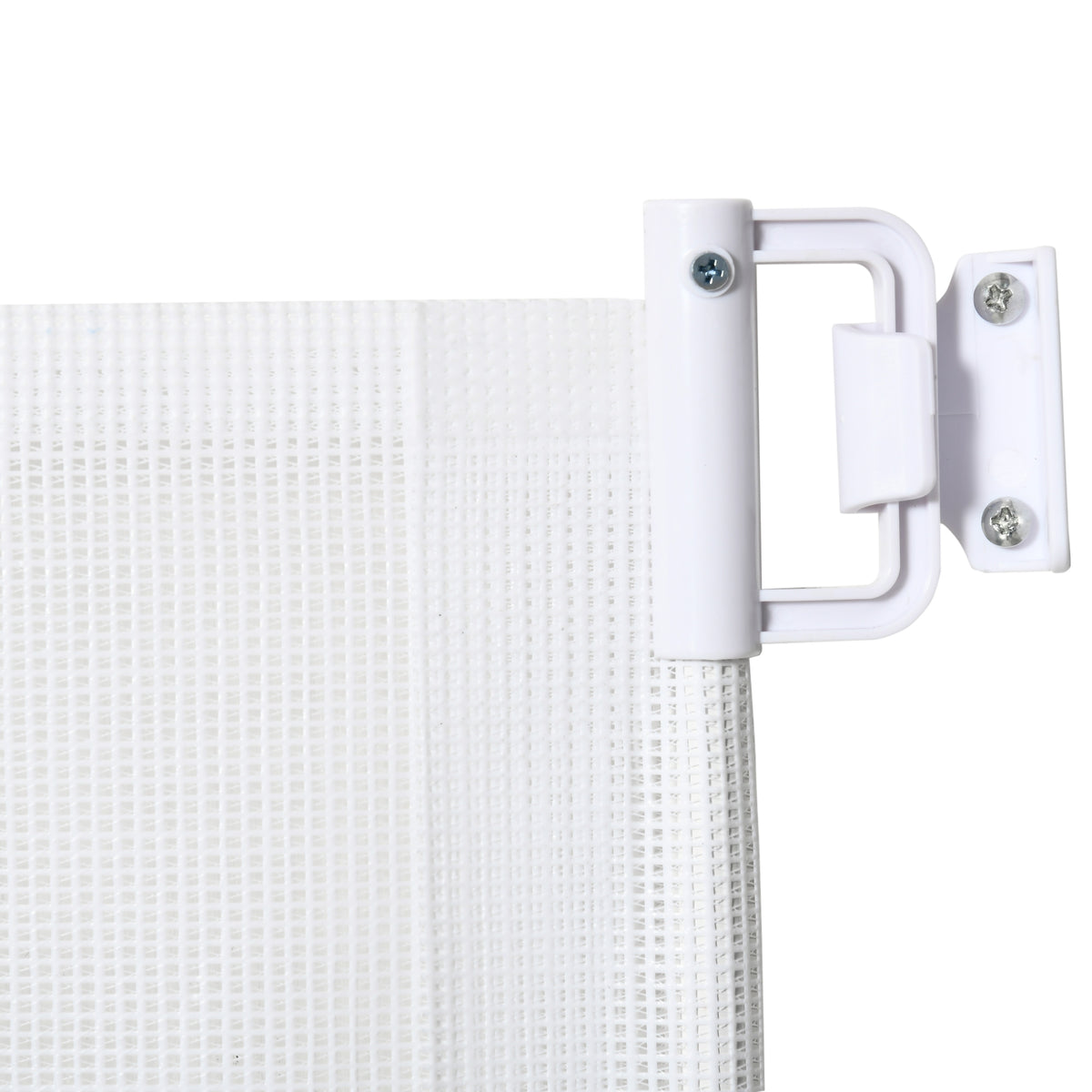 Apsauginė užtvara laiptams ir durims, ištraukiama, iki 115 cm, 82,5 cm aukščio, balta