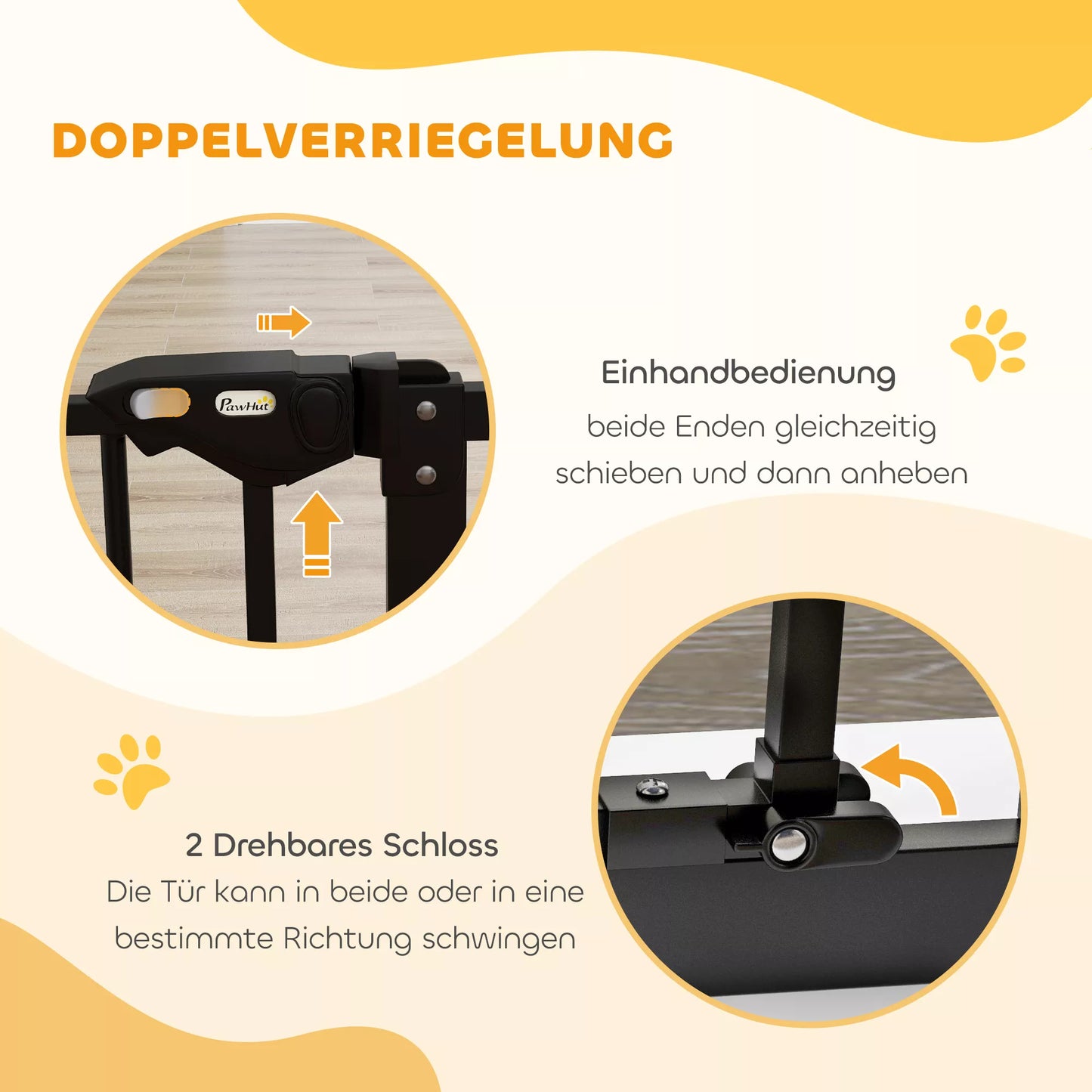 Apsauginiai varteliai šunims, barjeras augintiniams, metalas, plastikas, 74-80 cm, juodi