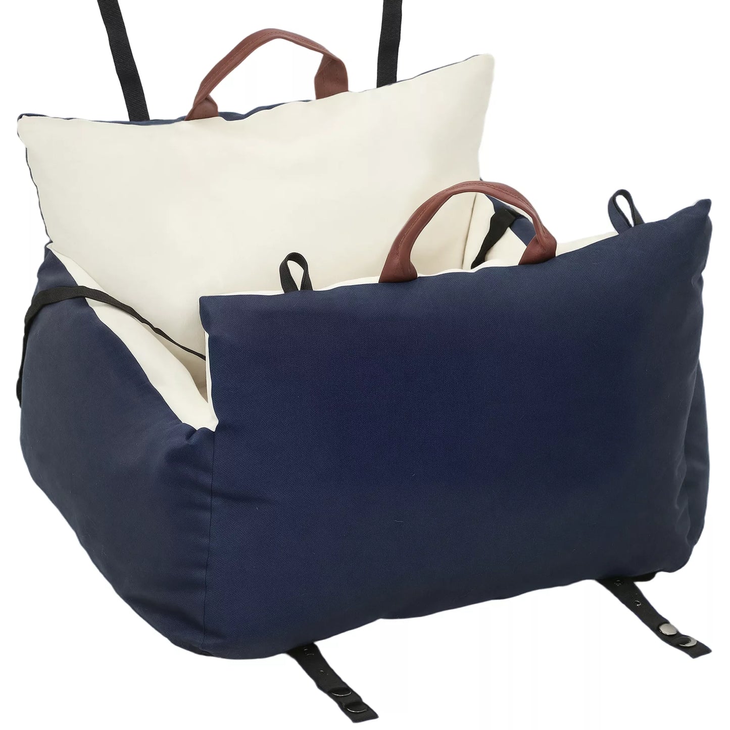 Šuns automobilio sėdynė, su 2 diržais, nuimami ir skalbiami užvalkalai, tinkama augintiniams iki 5 kg, mėlyna.