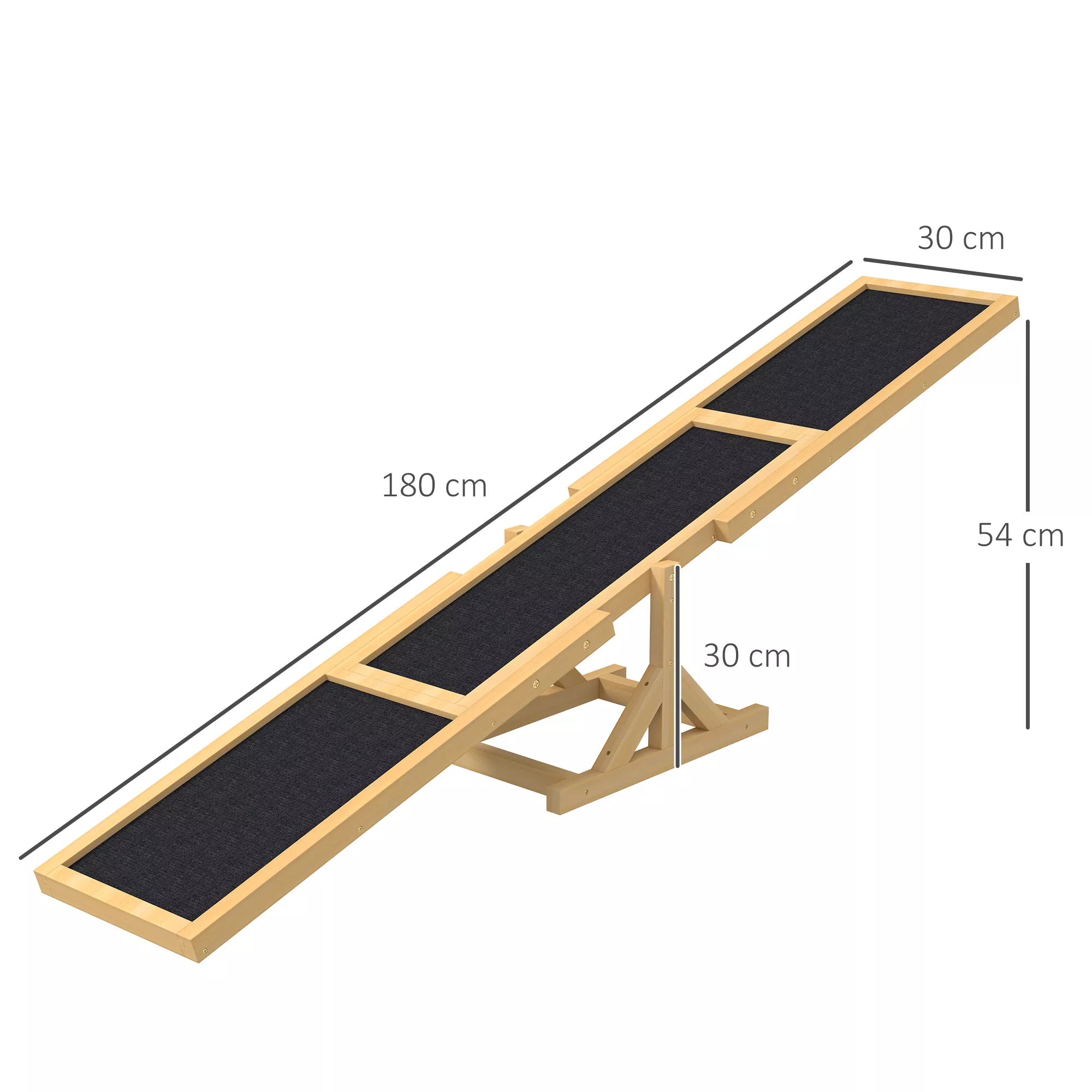 Šunų balansyras Agility treniruotėms, neslystantis, atlaiko iki 50 kg, 180 x 30 x 30 cm
