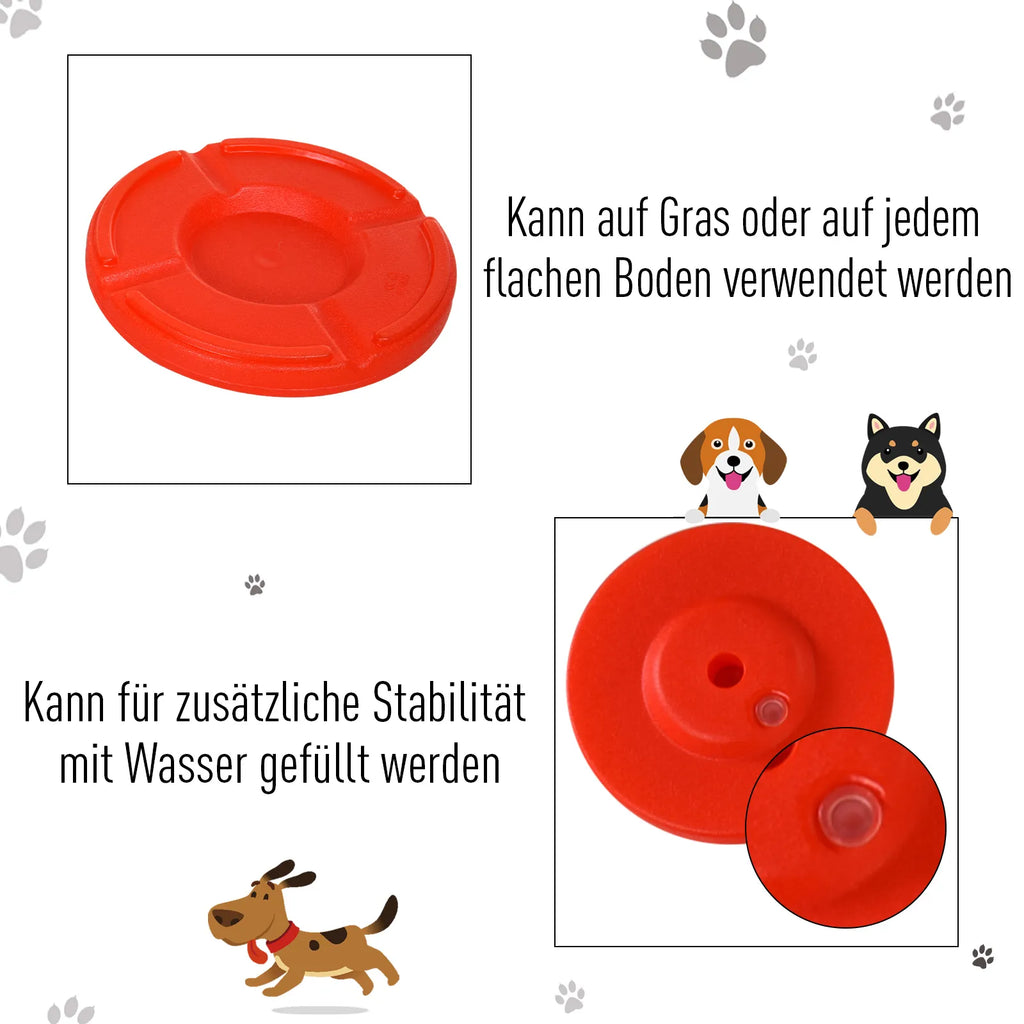 Agility rinkinys šunims, 3 dalių dresūros įranga šunims, vertikalus barjerų rinkinys su 6 slalomo kartimis, reguliuojamo aukščio barjerais, šuolių lanku, transportavimo krepšiu – Agility rinkinys žaidimams ir dresūrai
