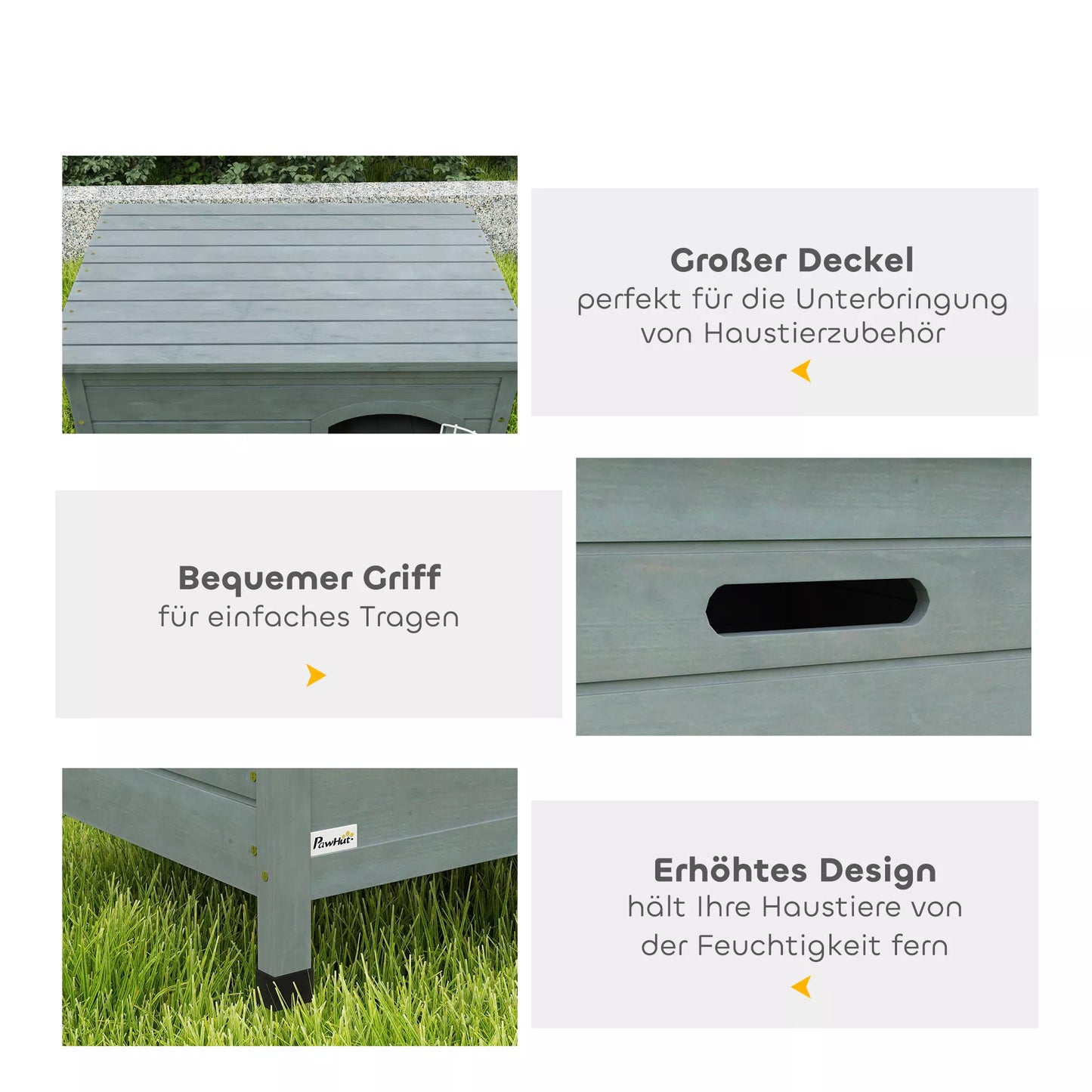 Šunų namelis su durimis, šunų būda, transportavimo dėžė, namelis augintiniui, eglių mediena, tamsiai pilka