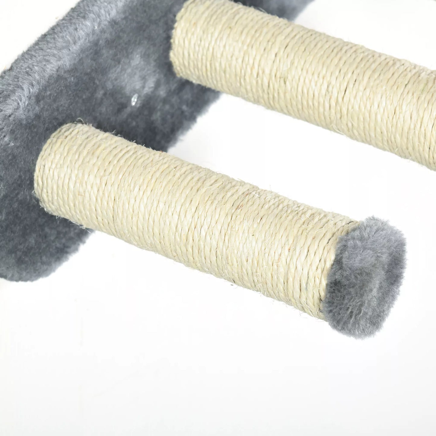 Katės laipiojimo sienelės komplektas, hamakas, draskyklė, šokinėjimo platformos, pliušas, sizalis, pilka spalva