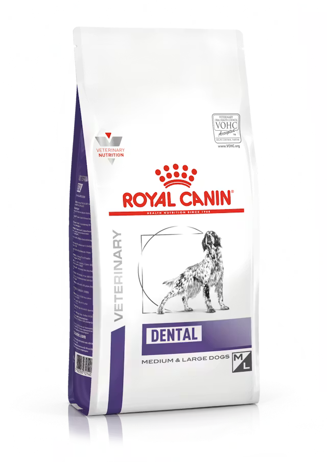 Royal Canin Veterinary Dental Medium/Large Dog Visavertis pašaras šunims - Suaugusiems vidutinio dydžio ir didelių veislių šunims (virš 10 kg) turintiems jautrius dantis
