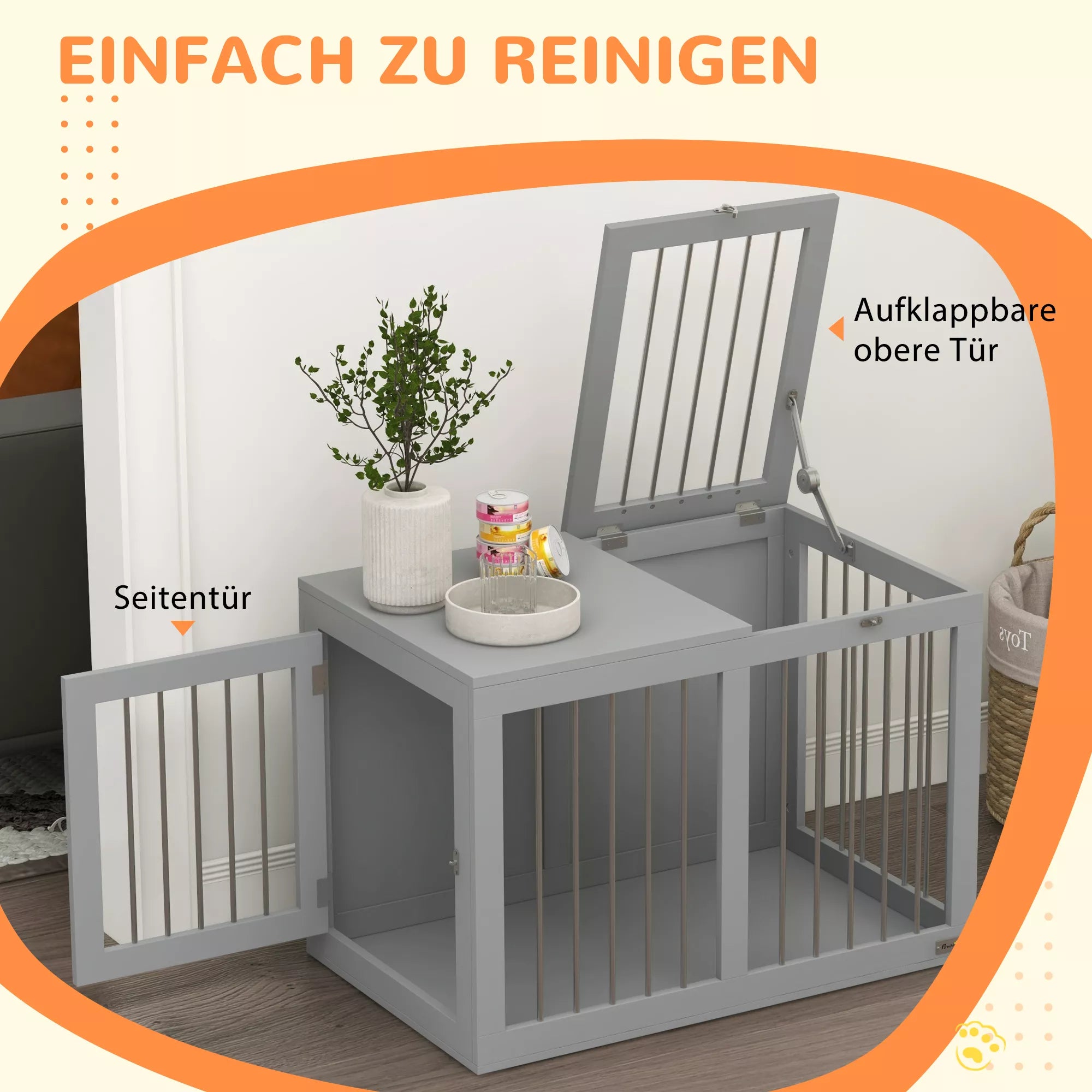 Suņu būris, suņu transportēšanas kaste, 2 durvis, slēdzamas, tērauda režģis, 80 cm x 50 cm x 56,5 cm, pelēks