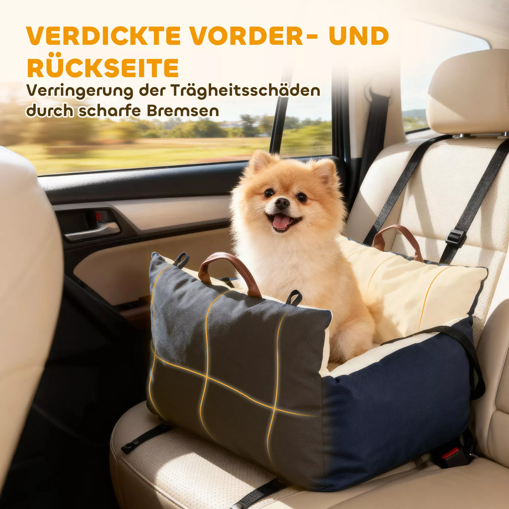 Šuns automobilio sėdynė, su 2 diržais, nuimami ir skalbiami užvalkalai, tinkama augintiniams iki 5 kg, mėlyna.
