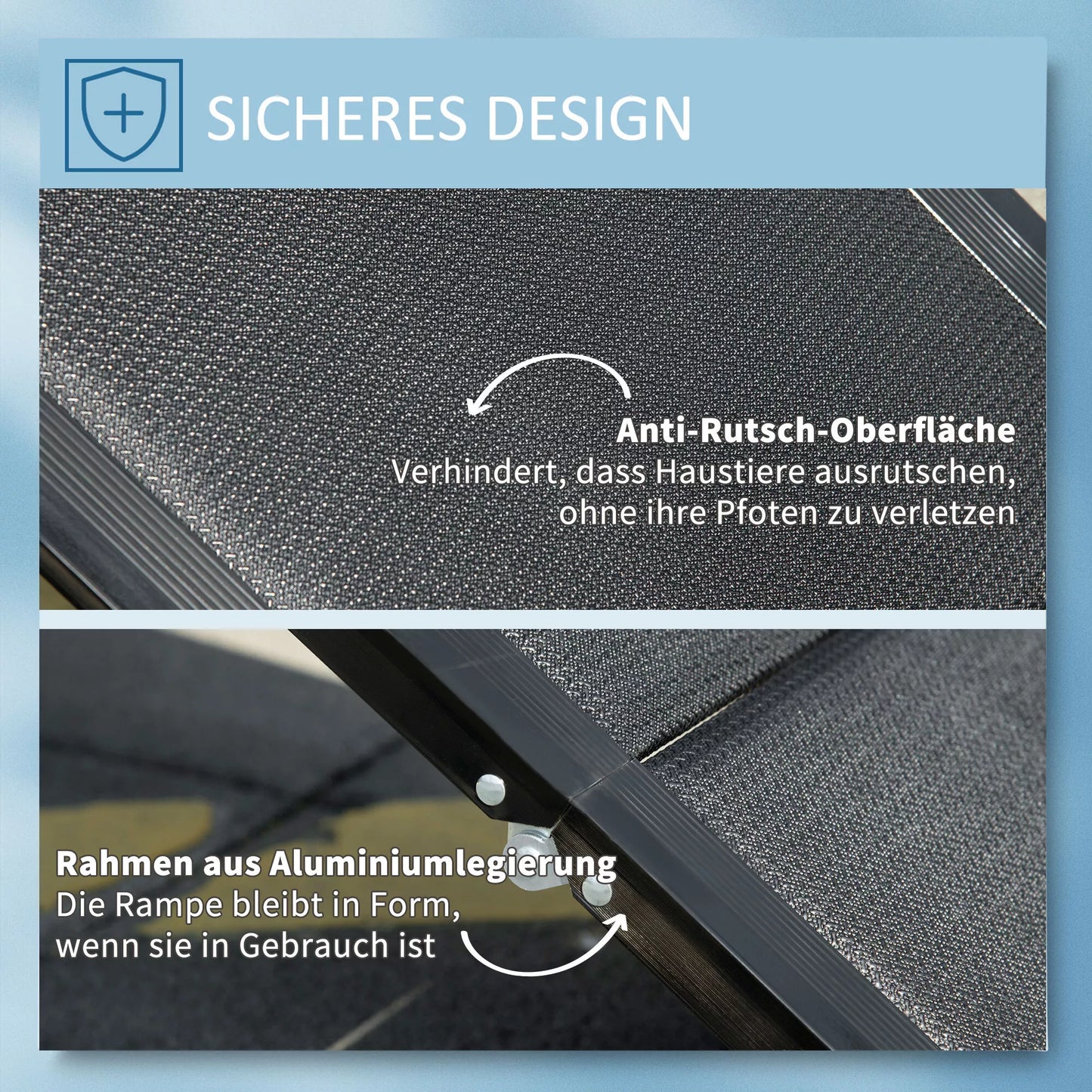 Sulankstoma neslystanti rampa gyvūnams, šunims iki 40 kg, 158 cm x 43.5 cm x 2.5 cm, juoda